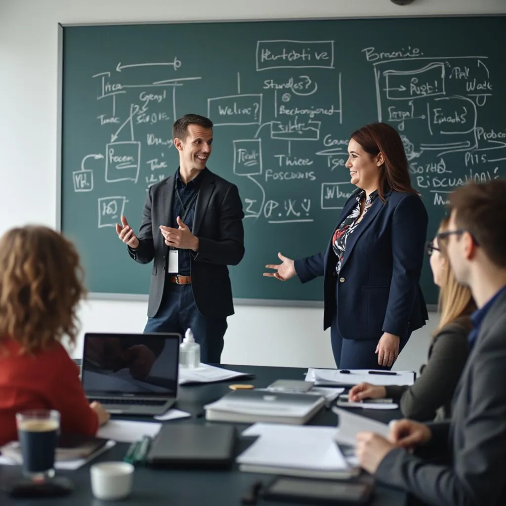Consultor presentando estrategia sostenible